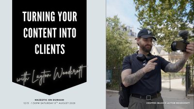 Saturday 12.15pm: TURNING YOUR CONTENT INTO CLIENTS with Layton Woodcroft